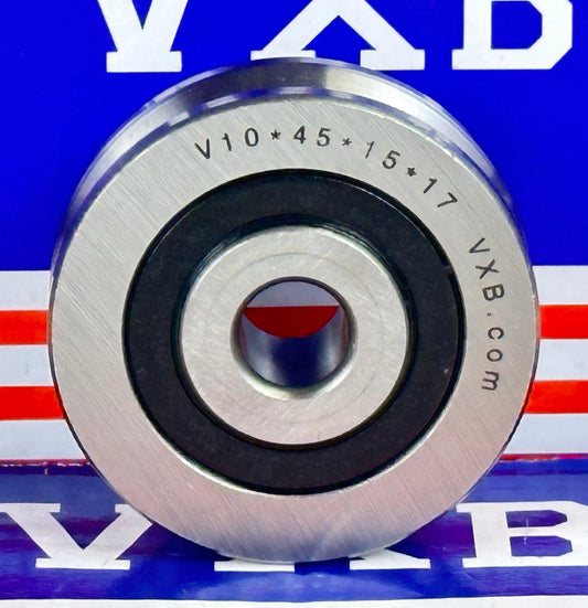 V10x45x15/17mm V Groove Track Roller Bearing With Extended Inner 2mm