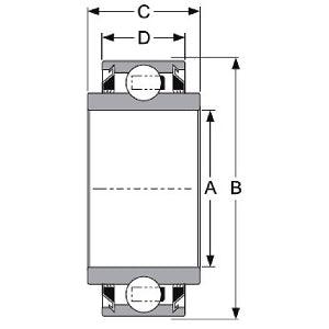 W208PP5 Two Triple Lip Seals Square Bore 1-1/8" Bore Bearing