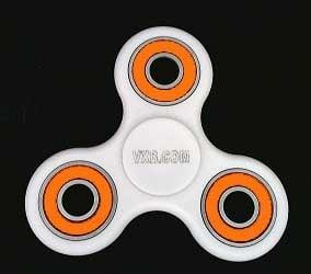 White Fidget Hand Spinner - Center Ceramic Bearing, 3 outer colored Bearing 42Q