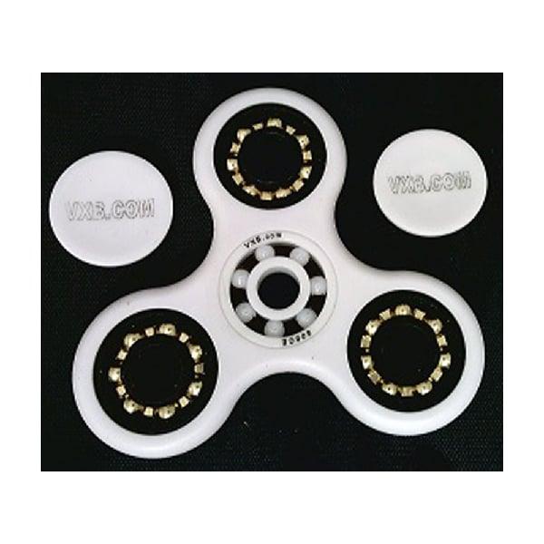 White Fidget Hand Spinner - Center full Ceramic ZRO2 Bearing, 3 outer bronze Bearing 42Q