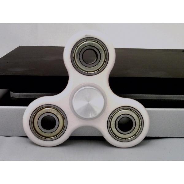 White Fidget Hand Spinner - Center Full Ceramic ZrO2 Bearing, 3 Shielded Bearing & 2 Silver caps 42Q