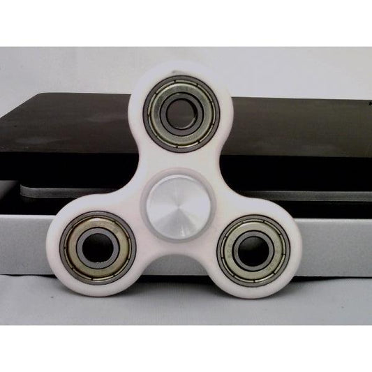White Fidget Hand Spinner - Center Full Ceramic ZrO2 Bearing, 3 Shielded Bearing & 2 Silver caps 42Q