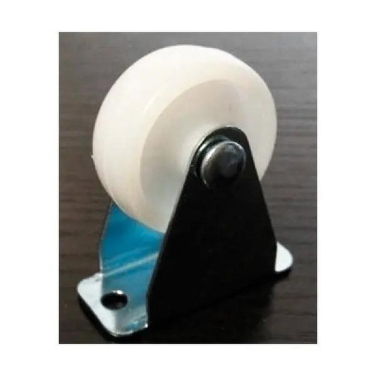 White Plastic Caster 1.25" Nylon Caste wheel - Metal Plate Zinc Plating